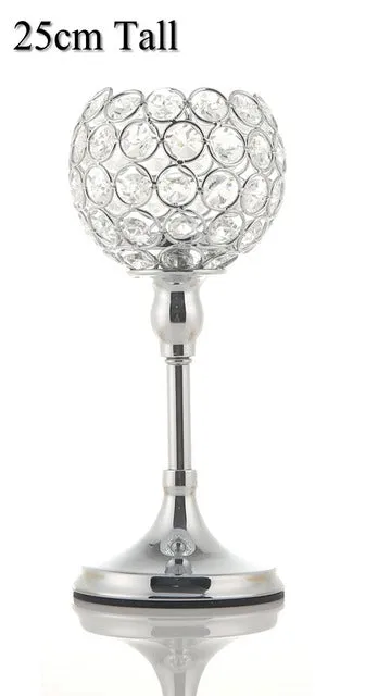 Silver-plated Crystal Candlestick Stand For Wedding As A Centerpiece For Dining And Coffee Table