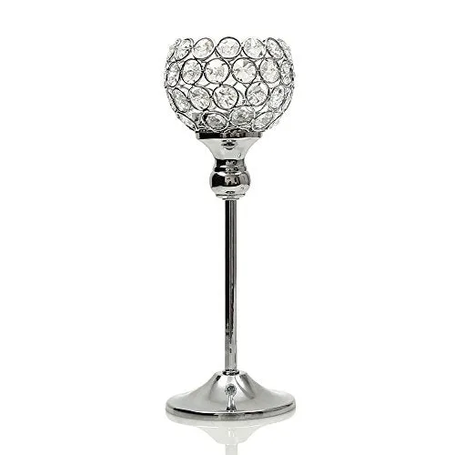 Silver-plated Crystal Candlestick Stand For Wedding As A Centerpiece For Dining And Coffee Table