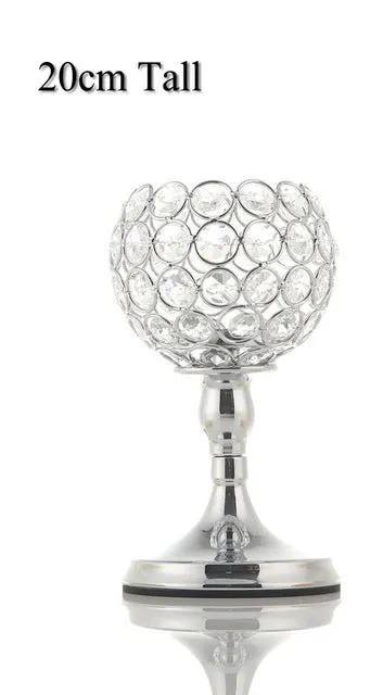 Silver-plated Crystal Candlestick Stand For Wedding As A Centerpiece For Dining And Coffee Table