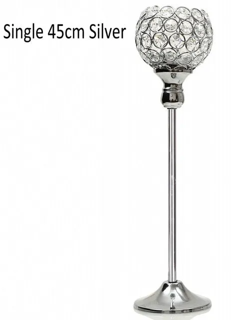 Silver-plated Crystal Candlestick Stand For Wedding As A Centerpiece For Dining And Coffee Table