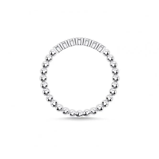 Silver Zirconia Dot Stacking Ring TR2323-051-14