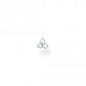 Silver Zirconia Triangle Single Ear Stud H2138-051-14