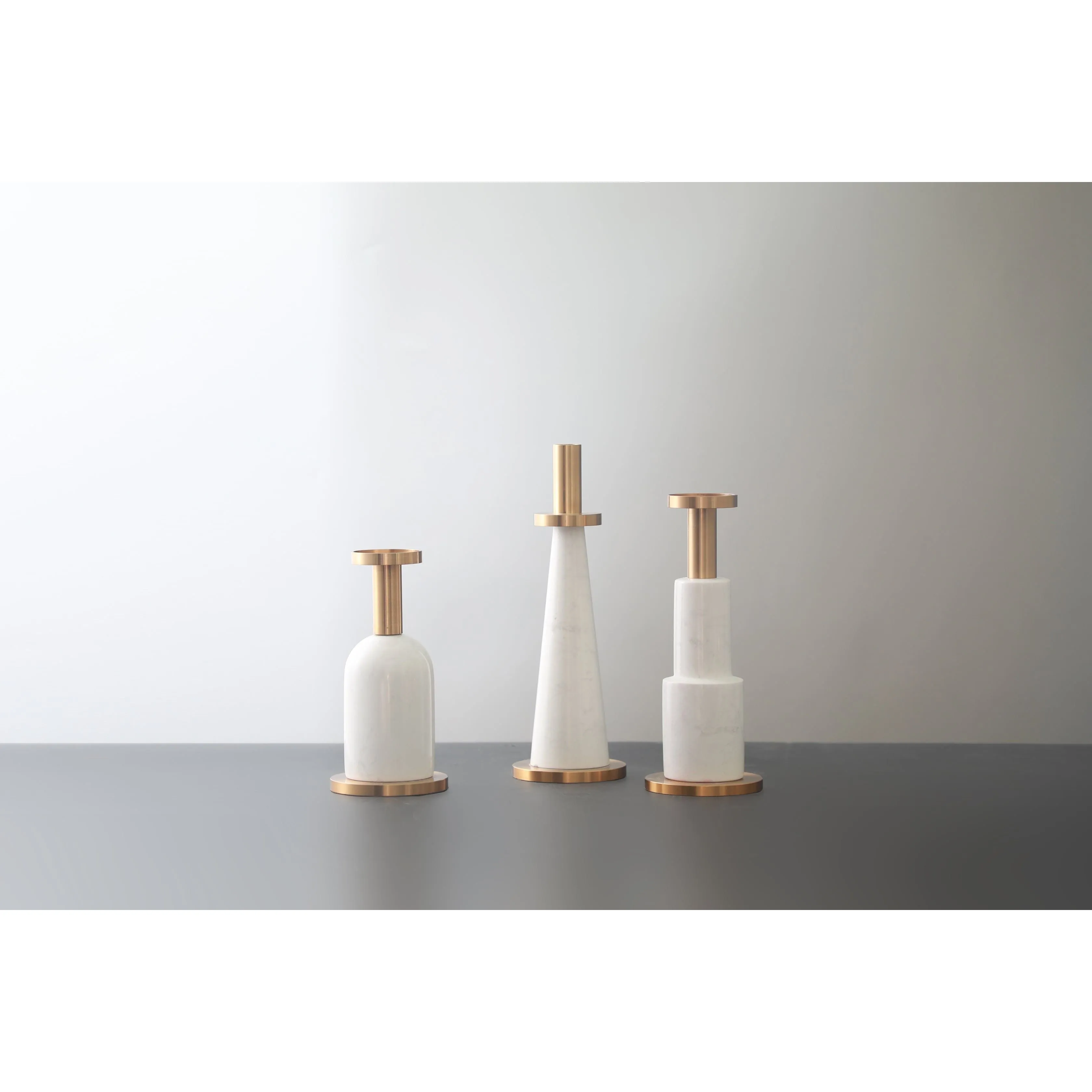 SIMPLE STYLE WHITE CANDLE HOLDER - SET OF 3