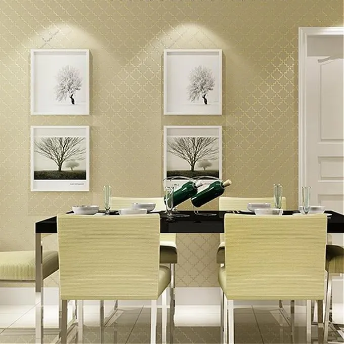 Solid Color Wallpaper Metallic Textured Wallcovering 3 Color Options (5.3 ㎡)