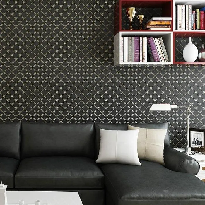 Solid Color Wallpaper Metallic Textured Wallcovering 3 Color Options (5.3 ㎡)