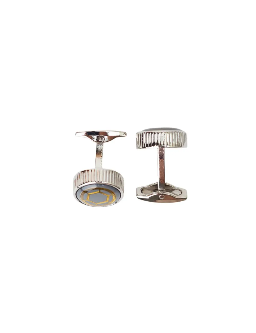 Sophisticated Silver Cufflinks with Hexagonal Design