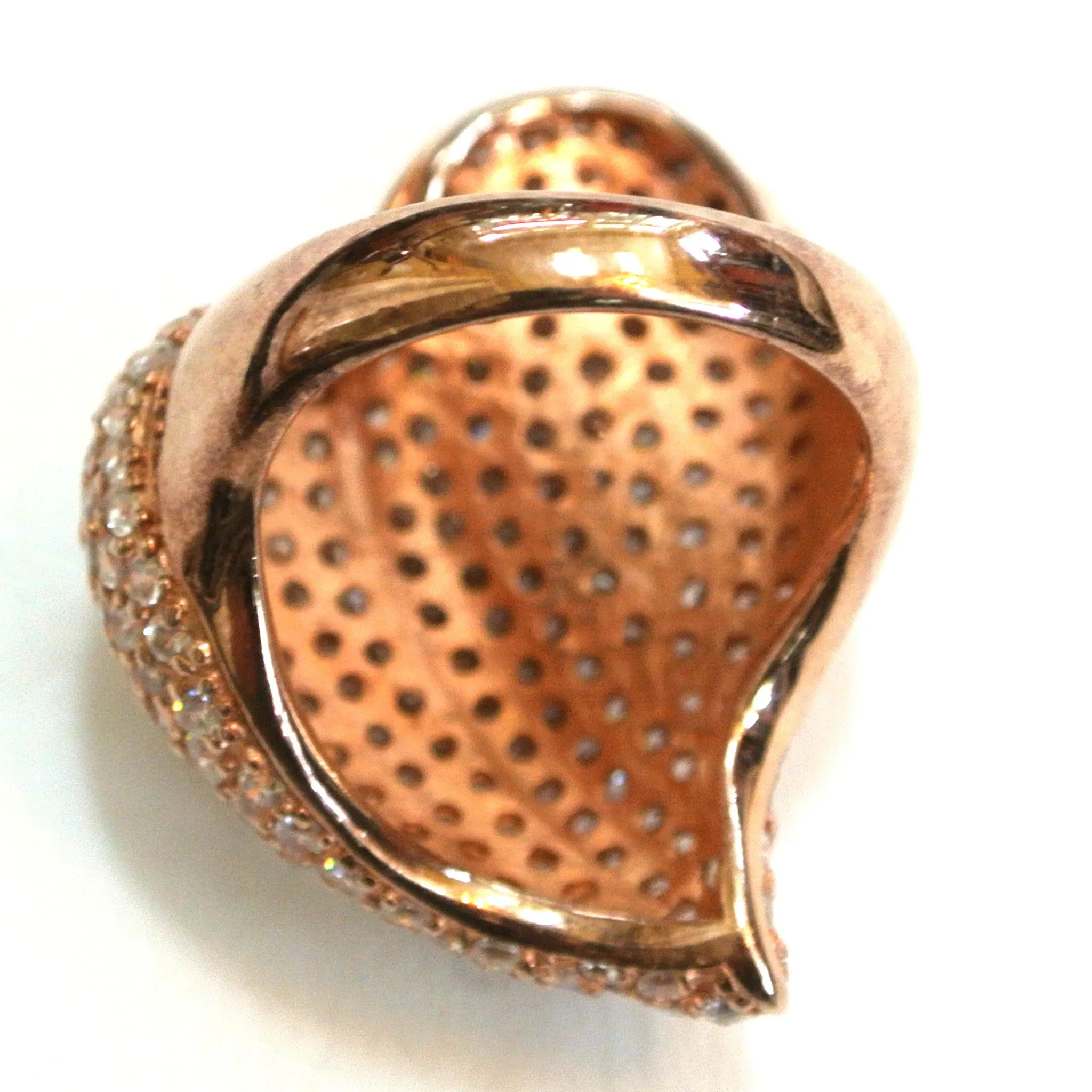 Sterling Silver Vermeil Heart-shaped Rhinestone Ring