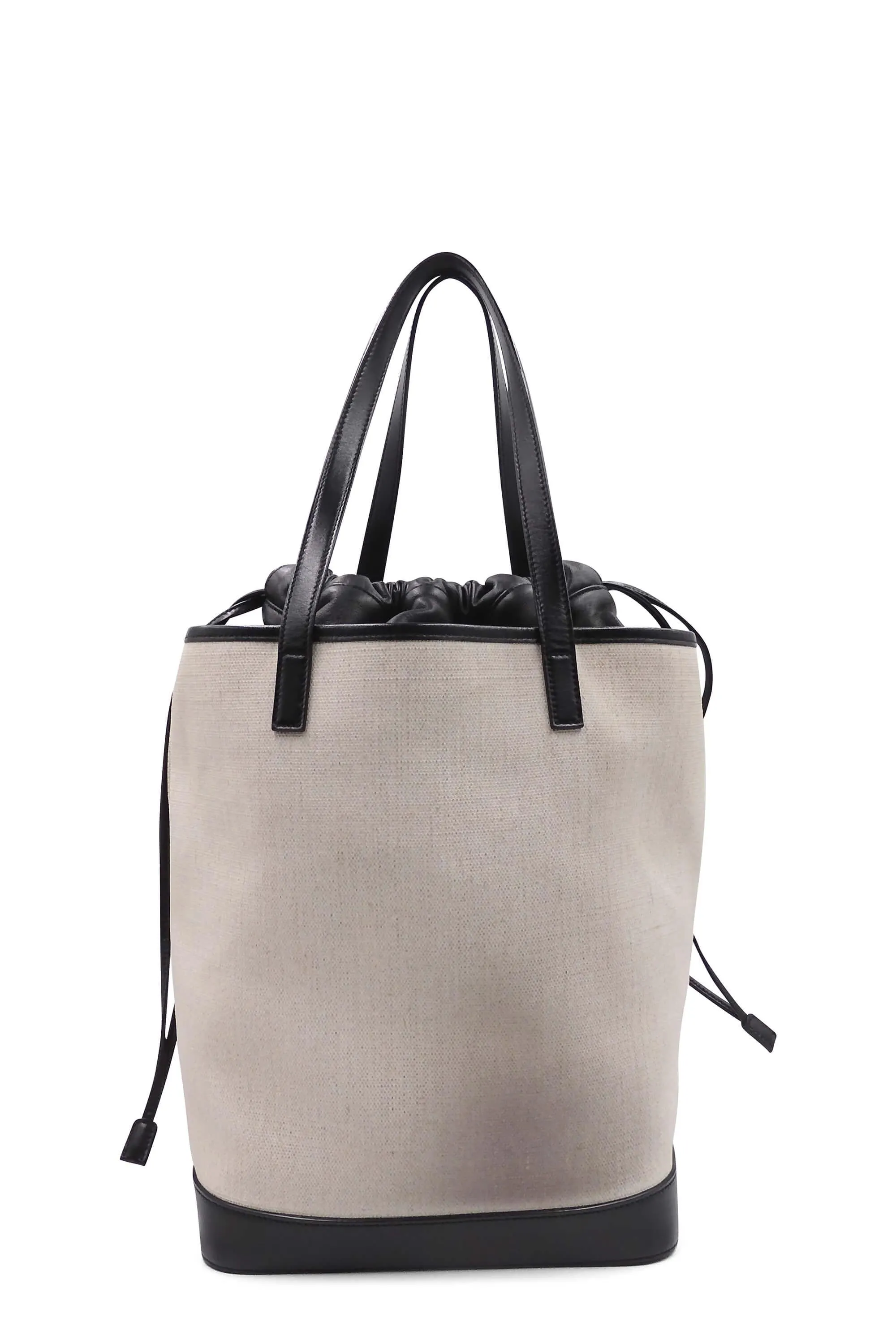 Teddy Raffia Shopping Tote Beige Black