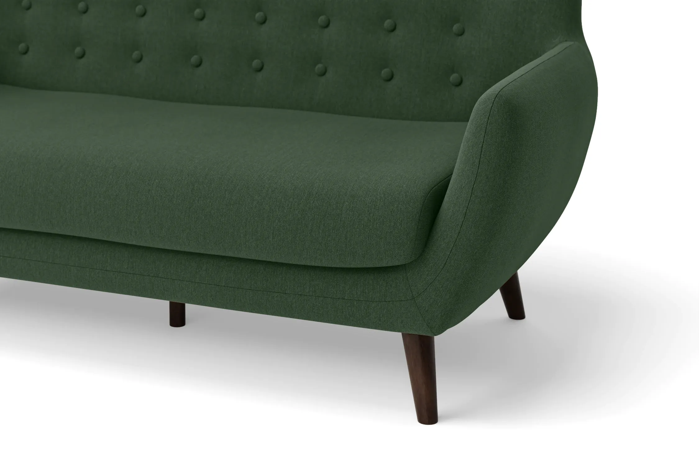 Terni 2 Seater Sofa Forest Green Linen Fabric