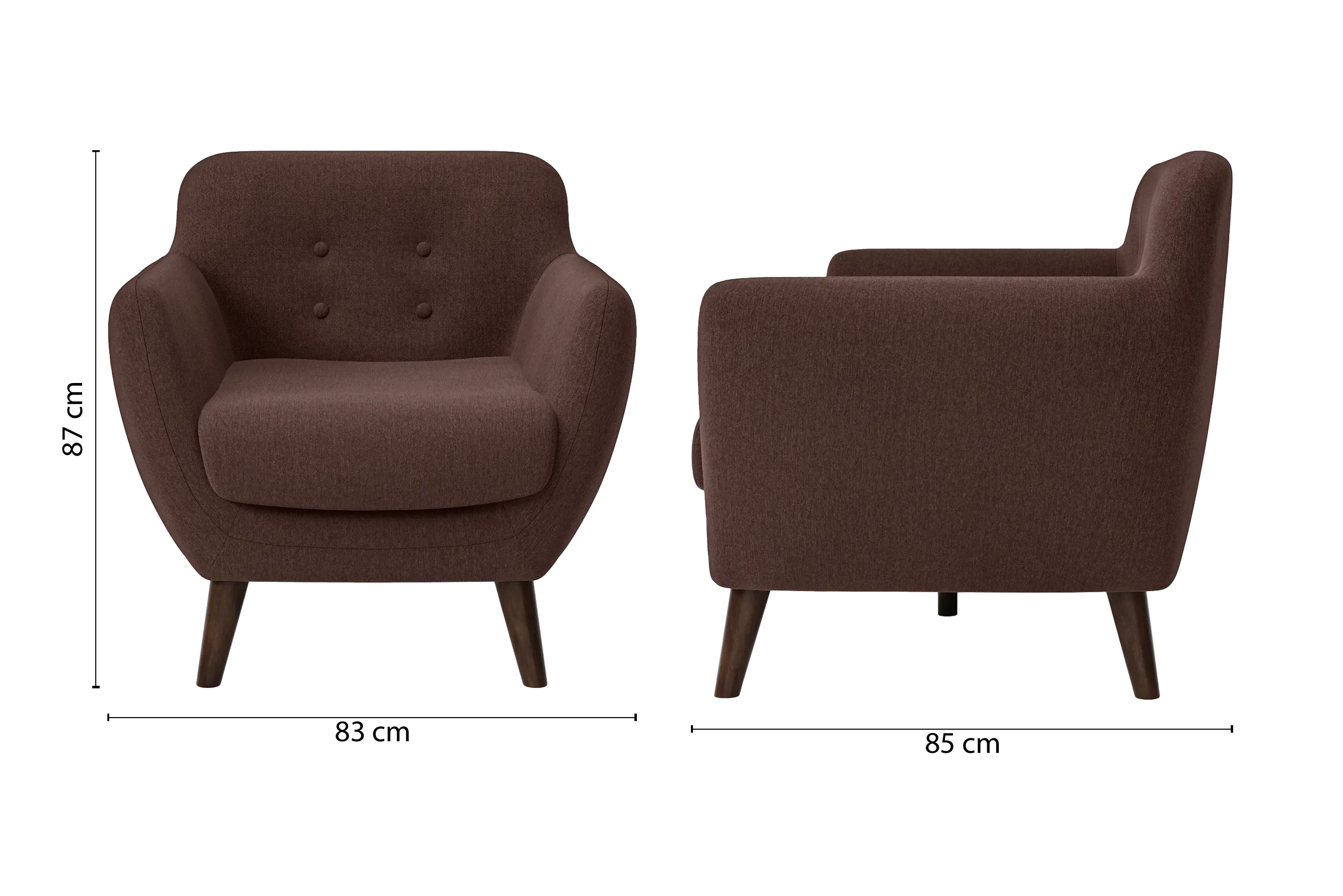 Terni Armchair Coffee Brown Linen Fabric