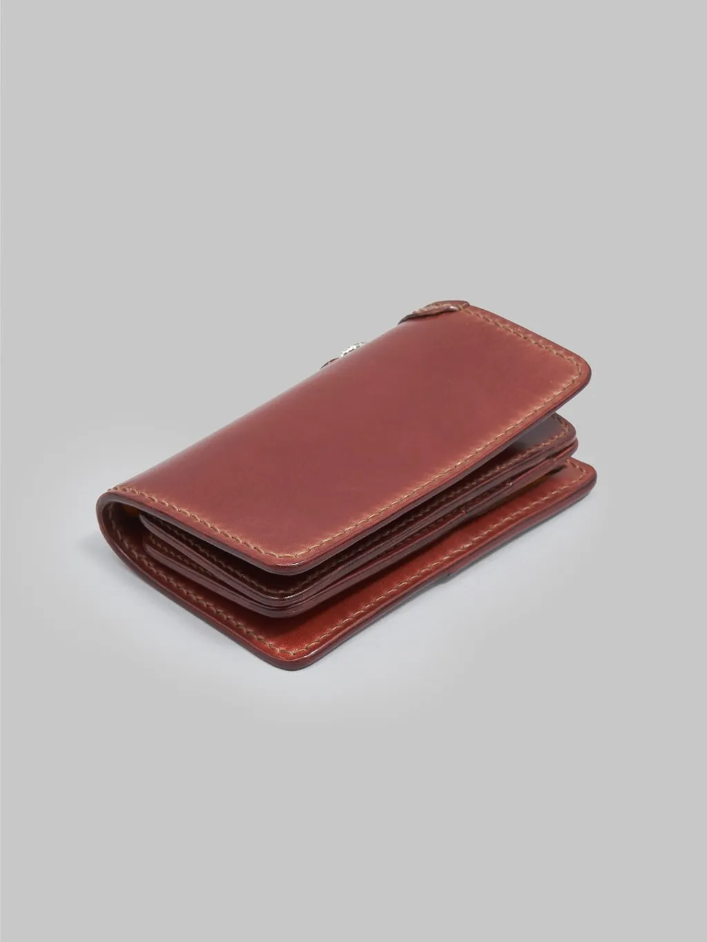 The Flat Head Handsewn Shinki Cordovan Mid-Length Wallet Brown