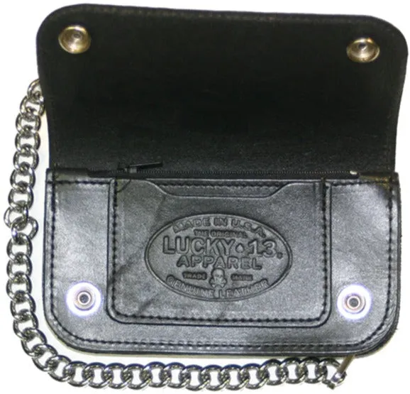 The LADY LUCK Embossed Wallet - BLACK