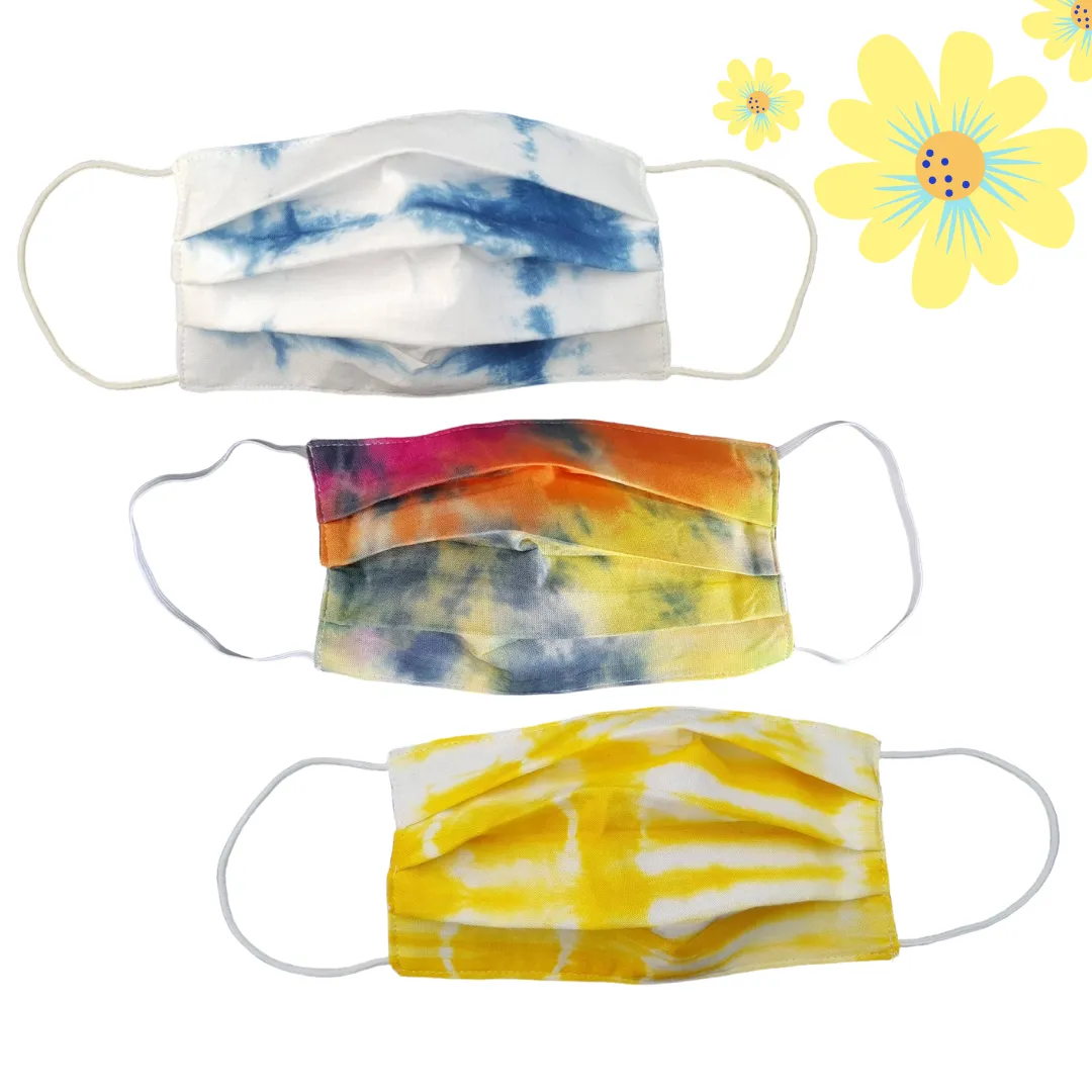 Tie Dye Pleated Face Mask with Filter Pocket - Thailand