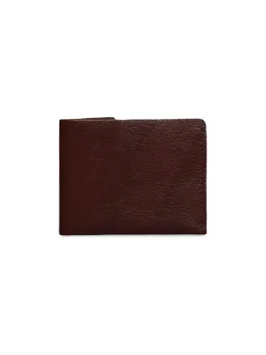 Timeless Appeal: Brown Leather Wallet with Sutle Plane Texture By Art N Vintage