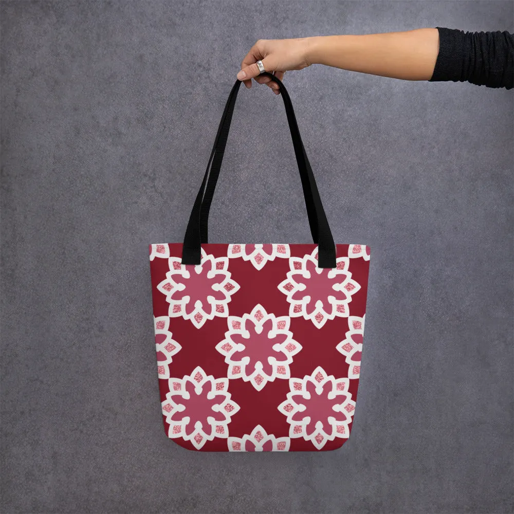 Tote bag - Arabesque Flower in Rouge