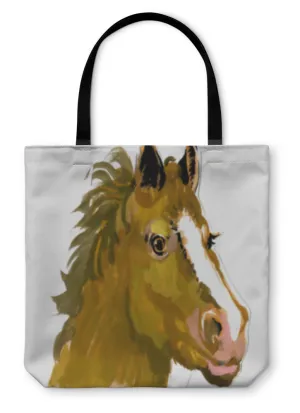 Tote Bag, Horse Head Watercolor Painting