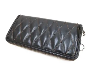 TOYS McCOY Wallet Men's Casual Quilted Leather Wallet Zip Around Long Wallet TMA2419 030 Black