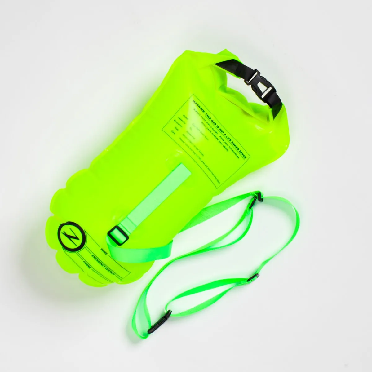 Ultra Swim Safety Buoy & Dry Bag - Neon Yellow