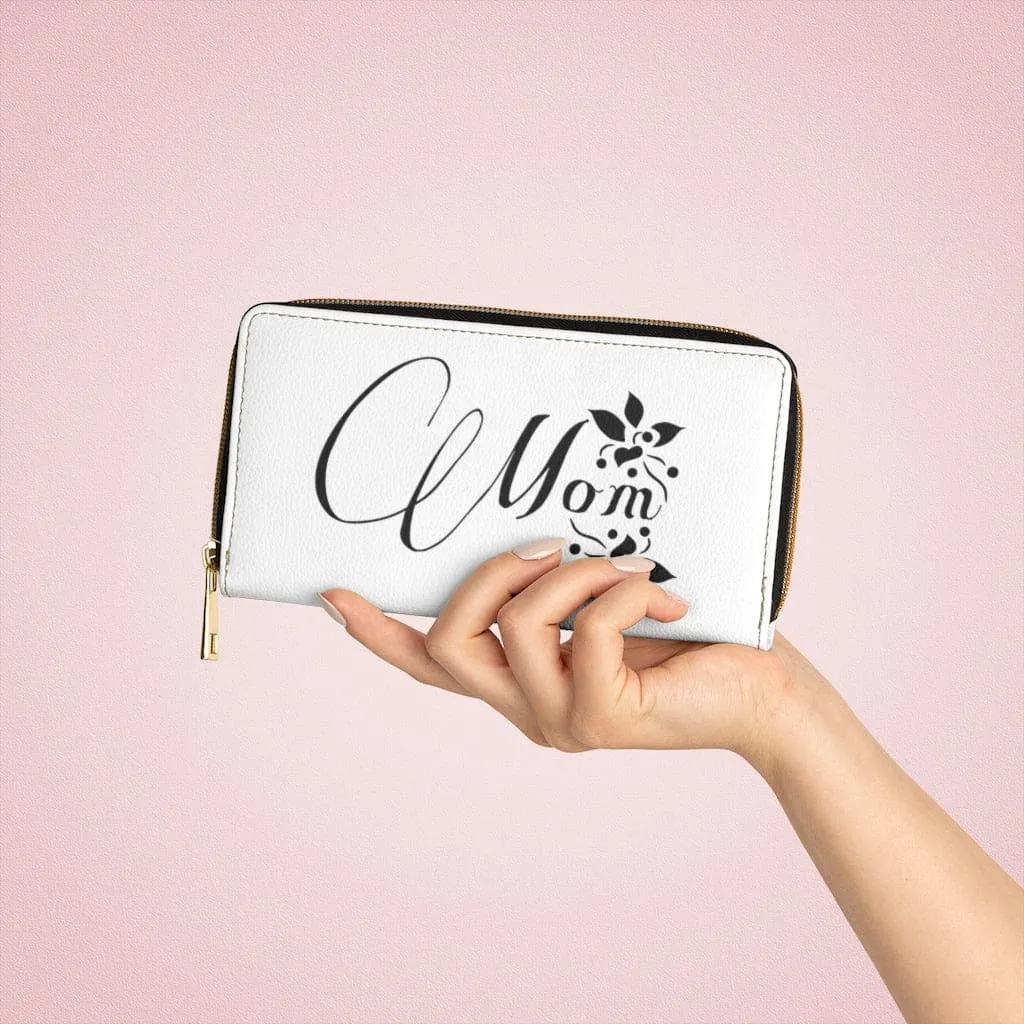 Uniquely You Zipper Wallet / Mom Graphic - White