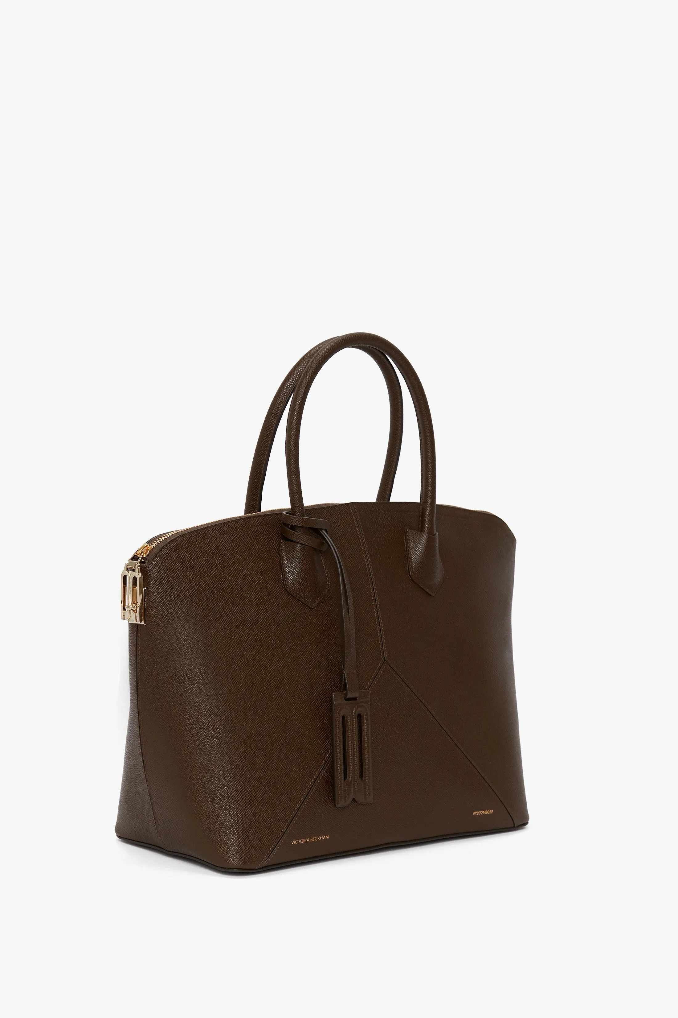 Victoria Top Handle Bag In Khaki Leather