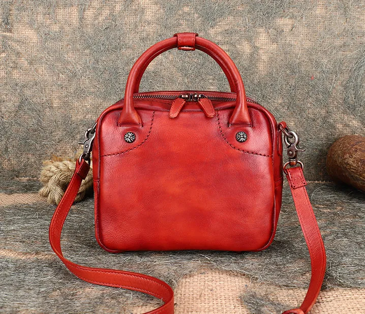 Vintage Womens Genuine Leather Shoulder Bags Small Handbags For Women