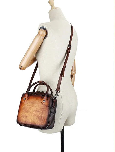 Vintage Womens Genuine Leather Shoulder Bags Small Handbags For Women