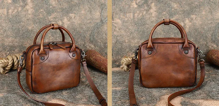 Vintage Womens Genuine Leather Shoulder Bags Small Handbags For Women