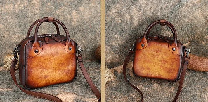 Vintage Womens Genuine Leather Shoulder Bags Small Handbags For Women