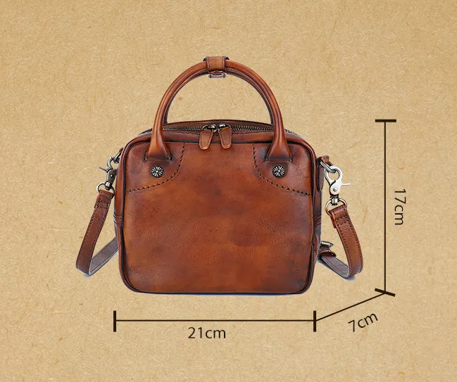 Vintage Womens Genuine Leather Shoulder Bags Small Handbags For Women