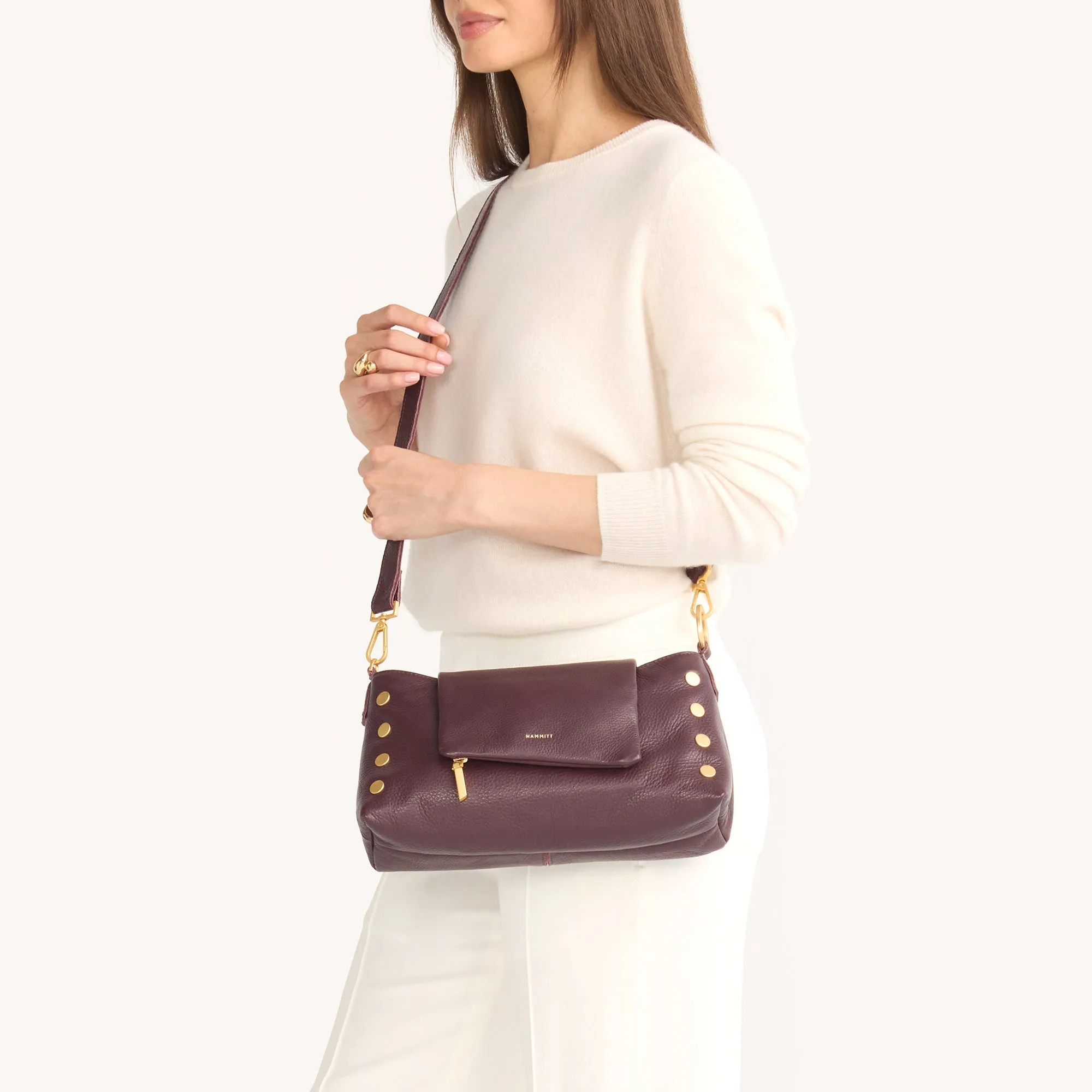 VIP Satchel | Cabernet Pebble/Brushed Gold