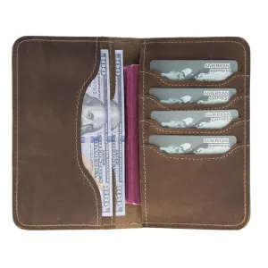 Voyager Leather Passport Wallet, Chocolate