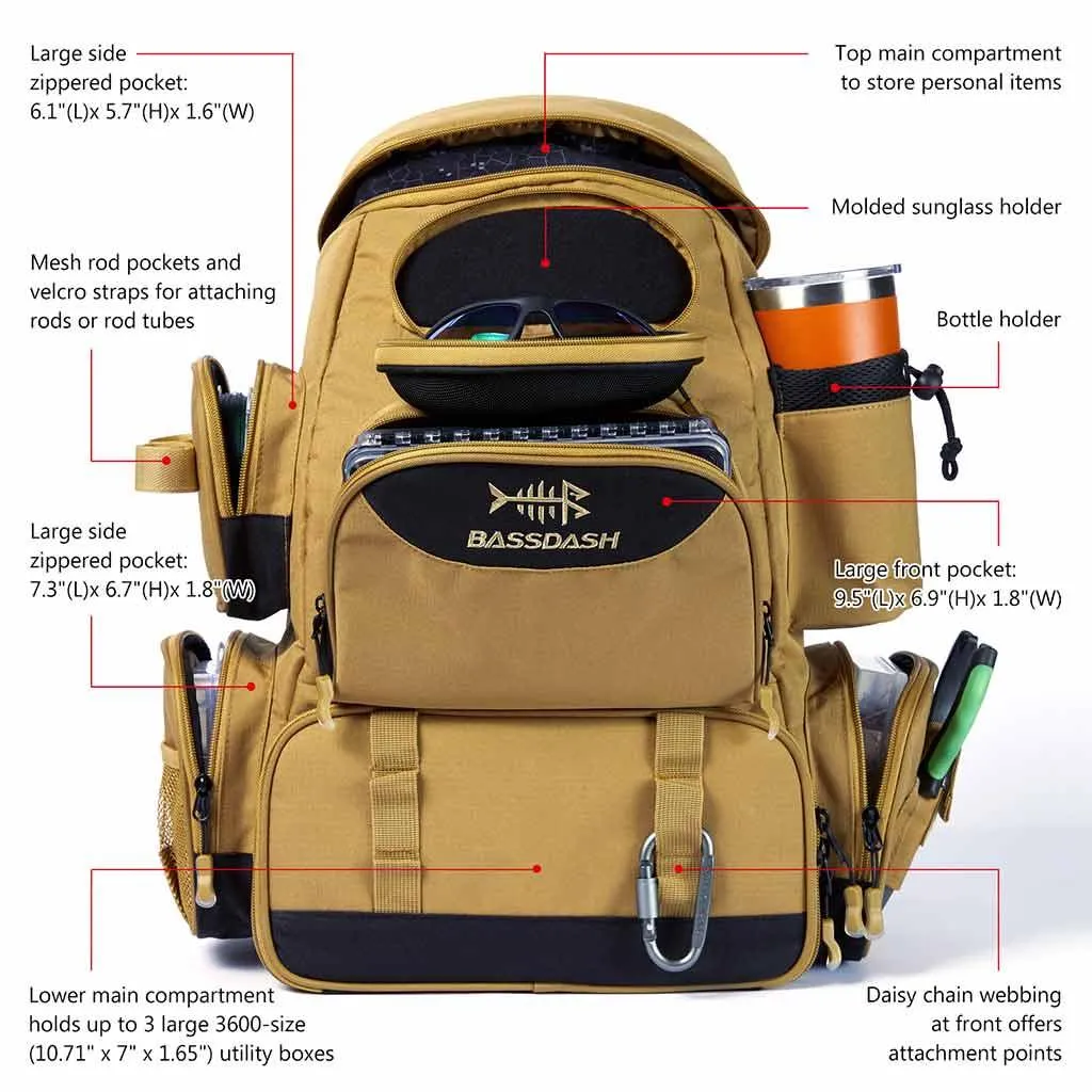 Water Resistant Tackle Backpack [3600] Tactical Bag