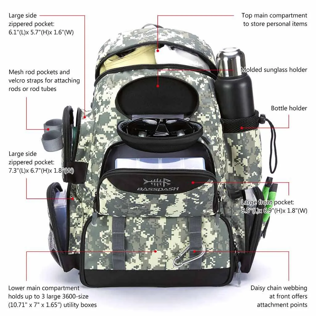 Water Resistant Tackle Backpack [3600] Tactical Bag