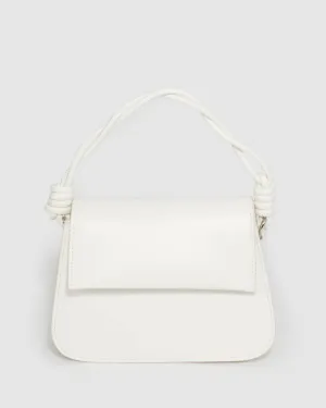 White Olivia Twist Top Handle Bag