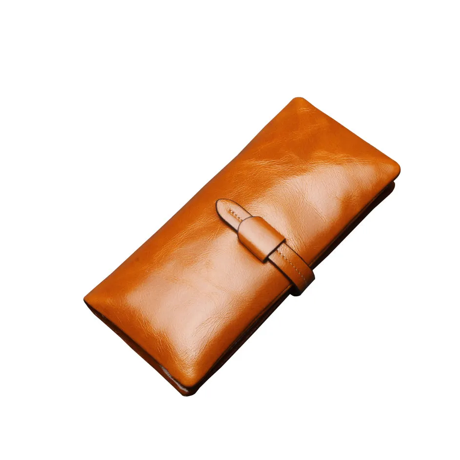 Women's waxed cowhide leather wallet/purse Prya design