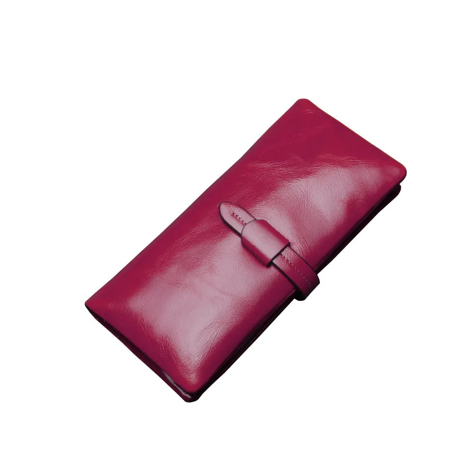 Women's waxed cowhide leather wallet/purse Prya design