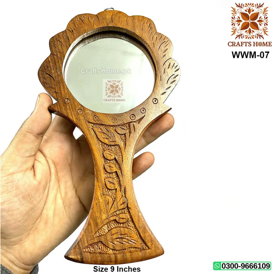 Wooden Makeup Mirror – Beautiful Hand Carving