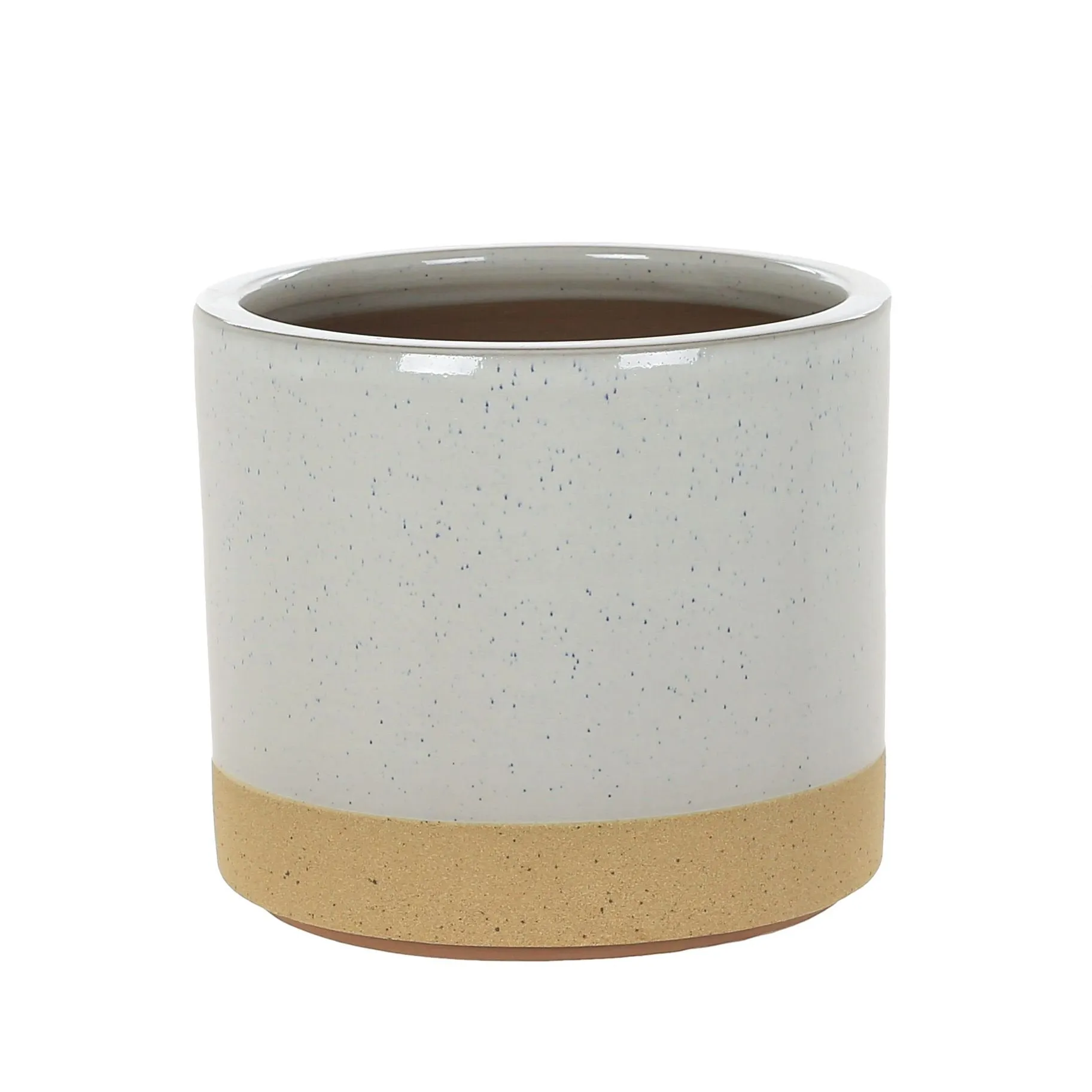 Woodlodge 20cm Cream Speckle Cylinder Glazed Pot