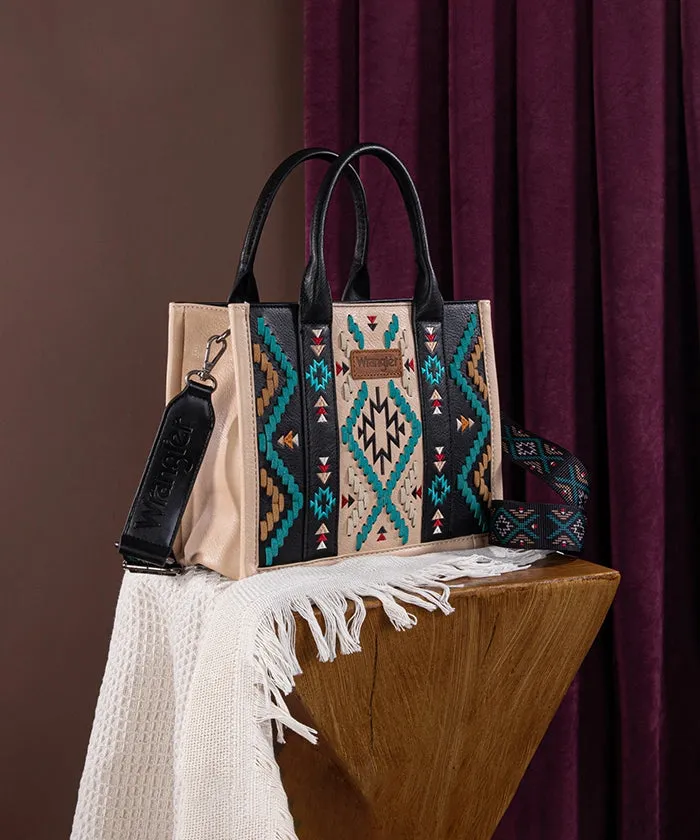 Wrangler Aztec Embroidered Whipstitch Tote Bag Set