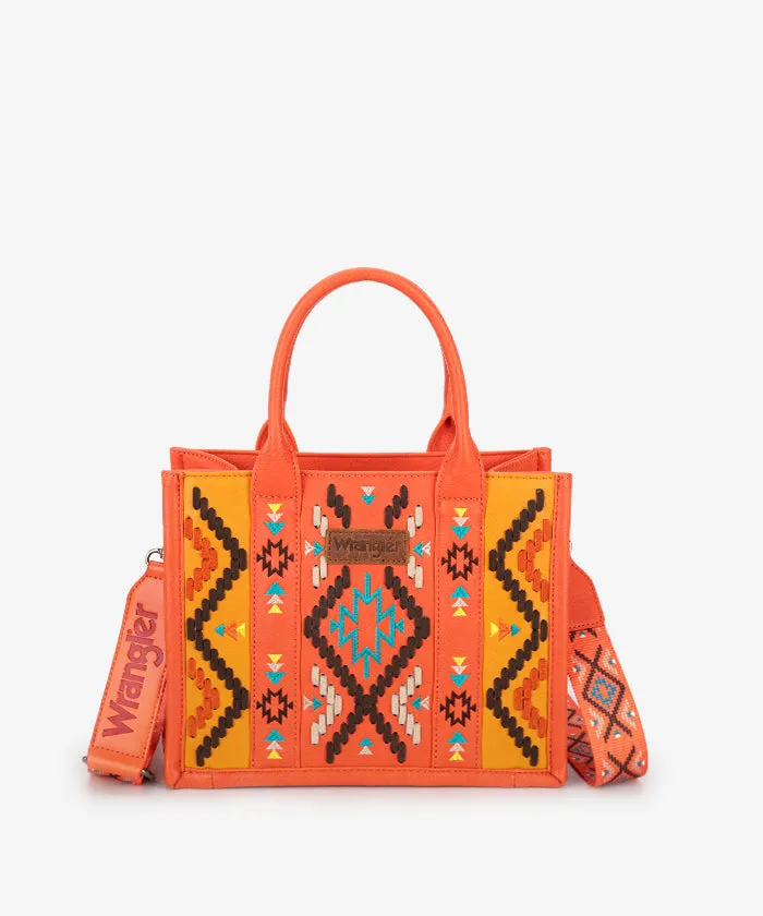 Wrangler Aztec Embroidered Whipstitch Tote Bag Set