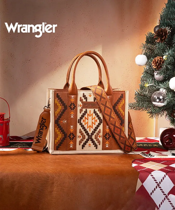 Wrangler Aztec Embroidered Whipstitch Tote Bag Set