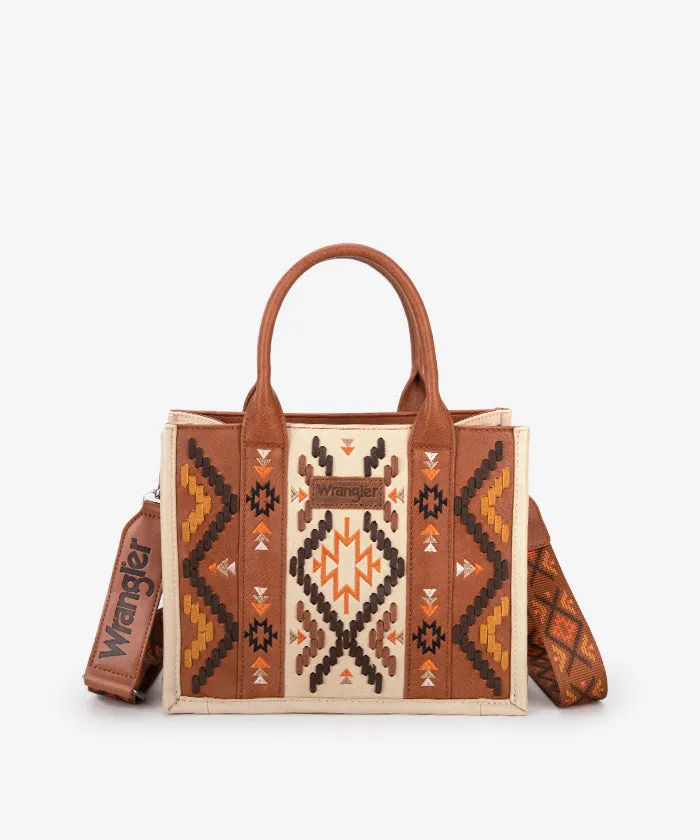 Wrangler Aztec Embroidered Whipstitch Tote Bag Set