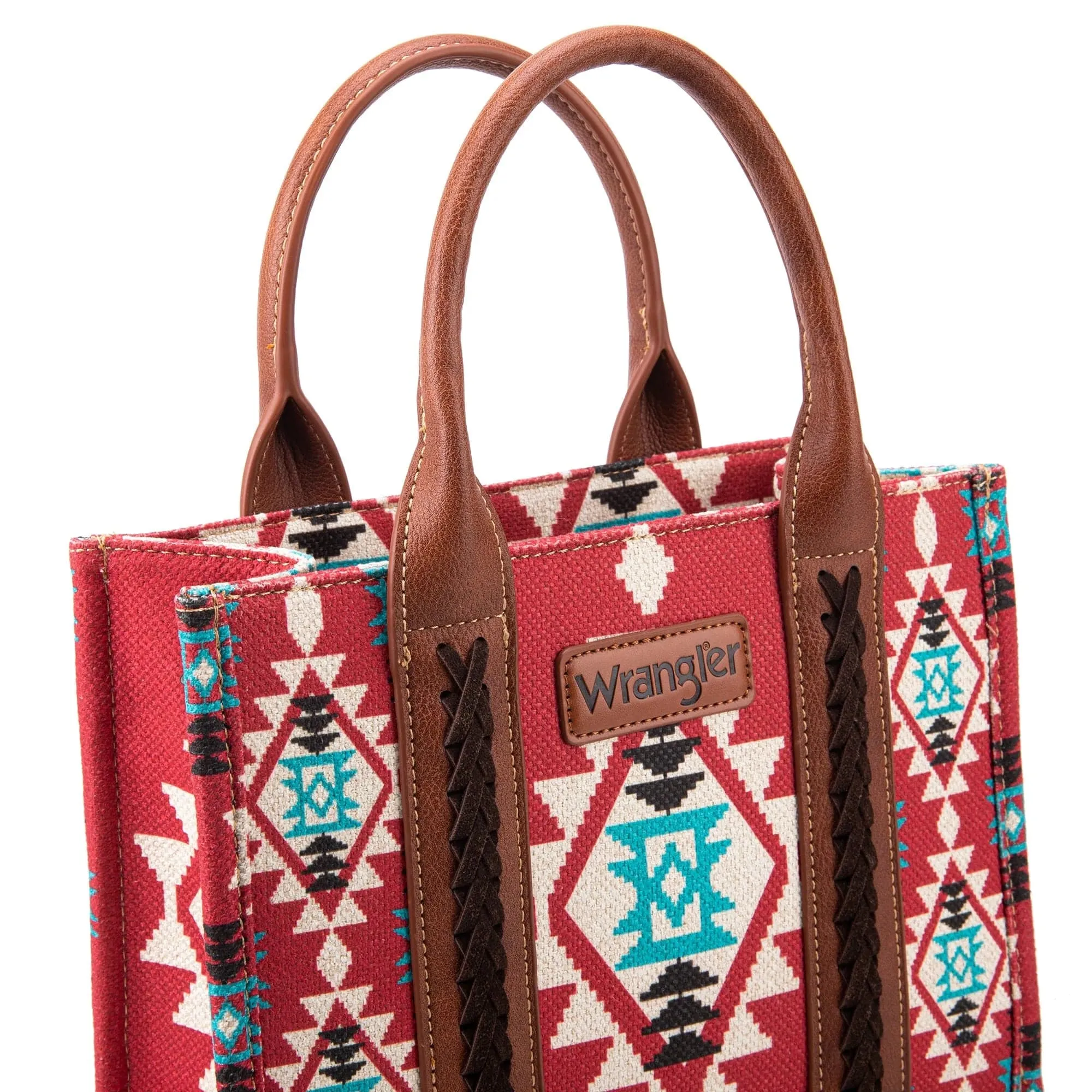 Wrangler Women's Southwestern Dual Sided Print Burgundy Crossbody/Canvas Tote WG2203-8120SBDY