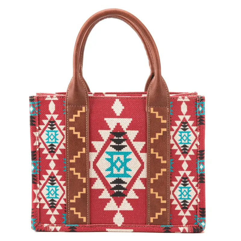 Wrangler Women's Southwestern Dual Sided Print Burgundy Crossbody/Canvas Tote WG2203-8120SBDY