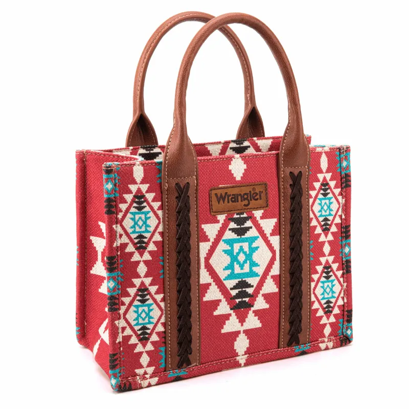 Wrangler Women's Southwestern Dual Sided Print Burgundy Crossbody/Canvas Tote WG2203-8120SBDY