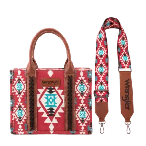 Wrangler Women's Southwestern Dual Sided Print Burgundy Crossbody/Canvas Tote WG2203-8120SBDY