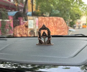 Yaa Catchy Lord Murugan’s Vel to Your Car Dashboard & Pooja Room & Office Hindu God Kartikeya ensuring a Blessed and Protected Journey. (Copper - Peacock)