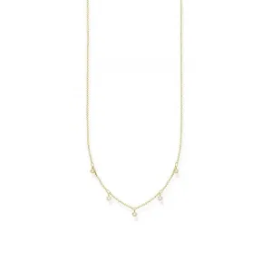 Yellow Gold Zirconia Drops Necklace 45cm KE2071-414-14-L45v