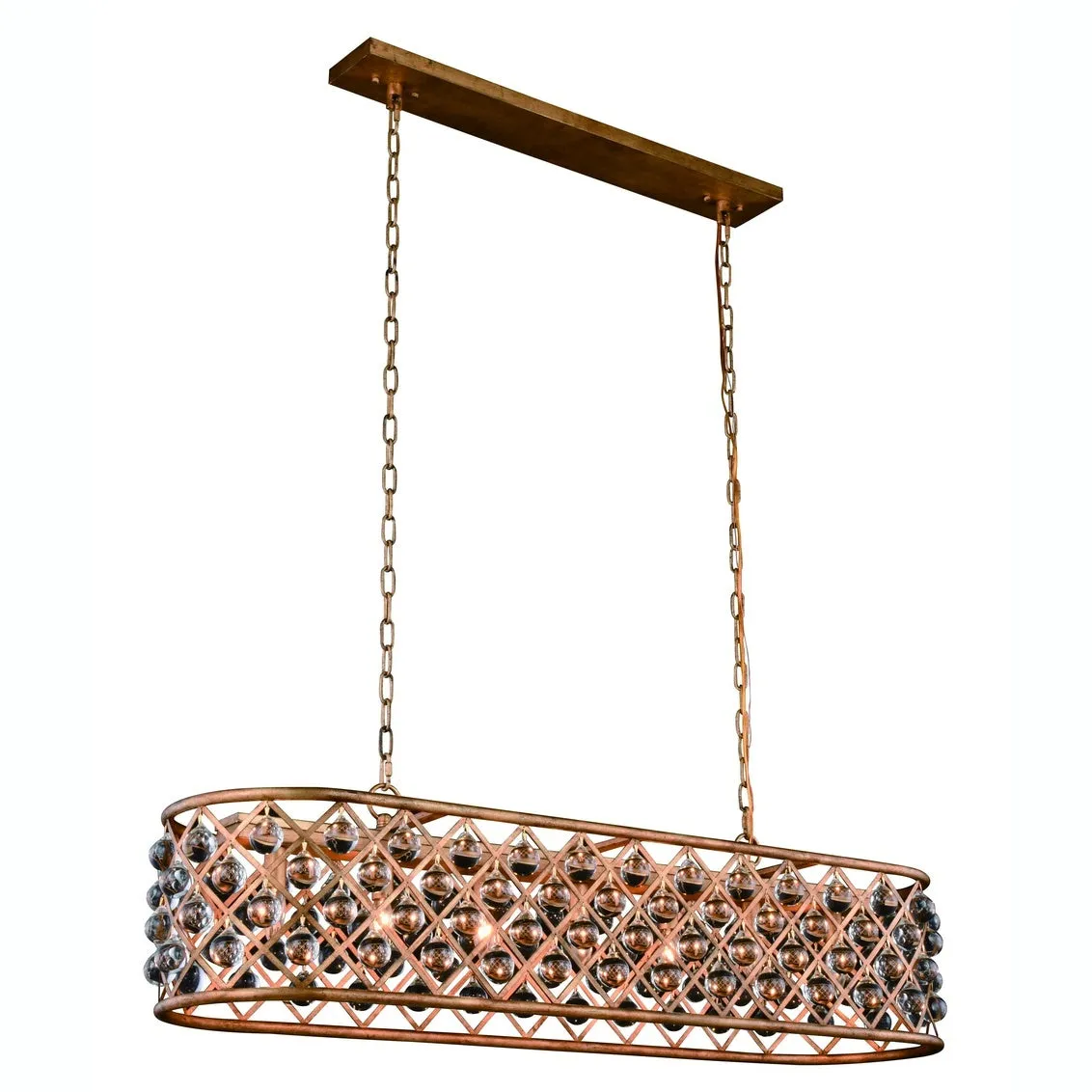 ZC121-1215G50GI/RC - Urban Classic: Madison 7 light Golden Iron Chandelier Clear Royal Cut Crystal