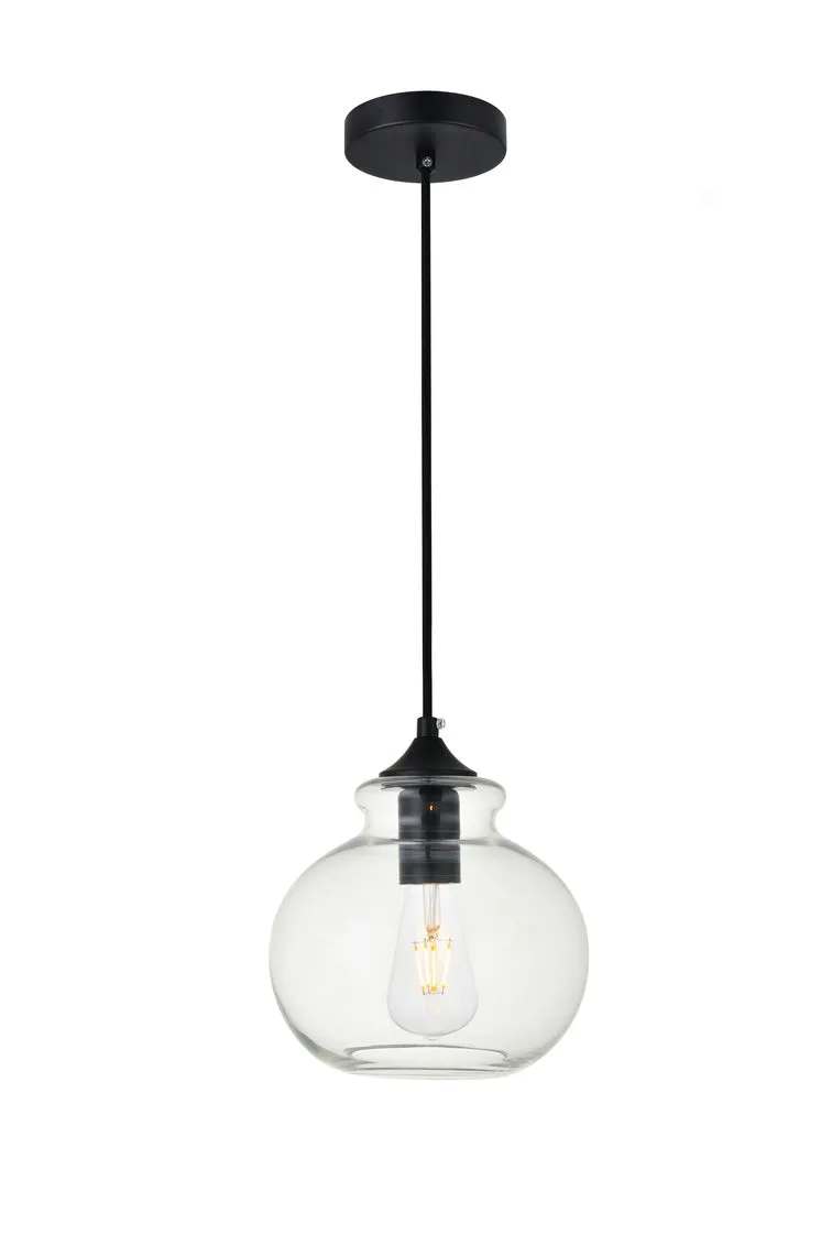 ZC121-LD2245BK - Living District: Destry 1 Light Black Pendant With Clear Glass